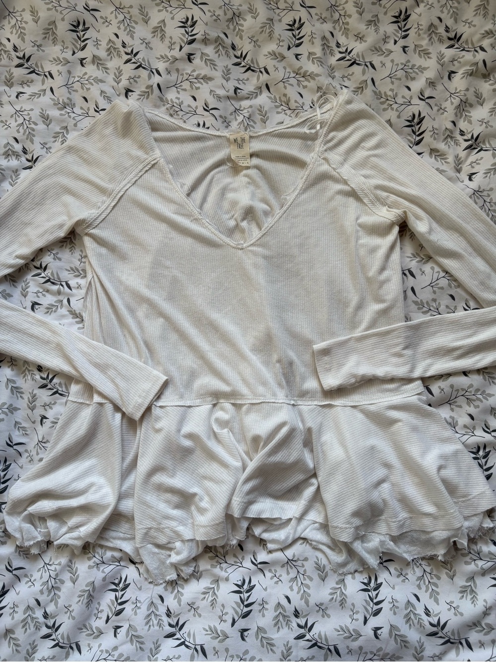 We The Free White Long Sleeve Blouse